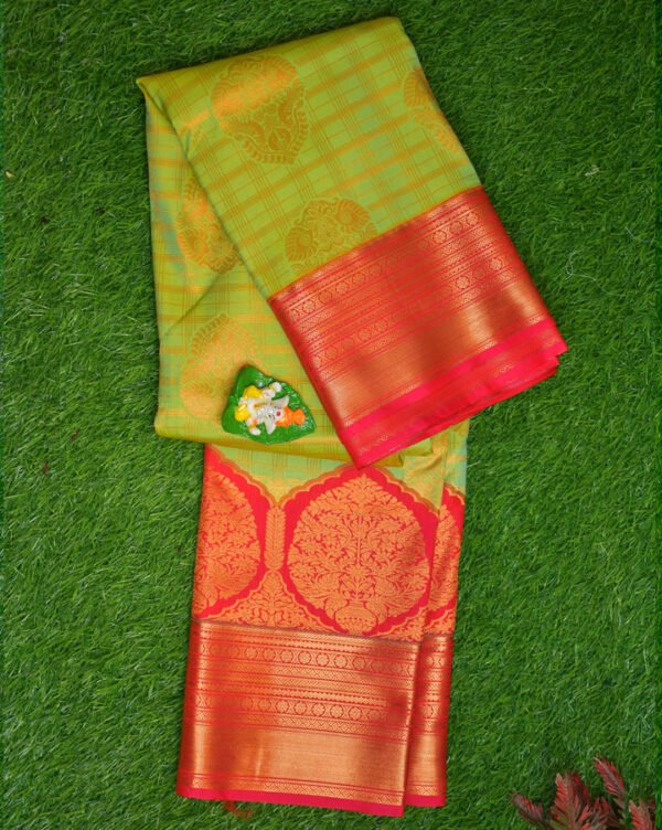 Kanchi semi silk peacock design