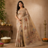 Tussar with Embroidery work