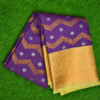 Kanchi semi silk copper zari zig zag design