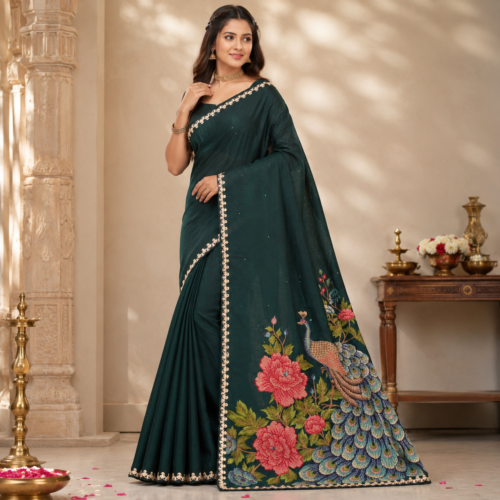 ChatGPT Image Aug 14, 2026, 07_26_56 PM Pure Tissue Silk Peacock Design