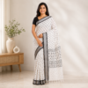 Black and white saree with design 8