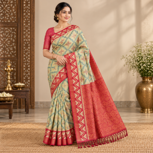 Pochampally semi soft silk