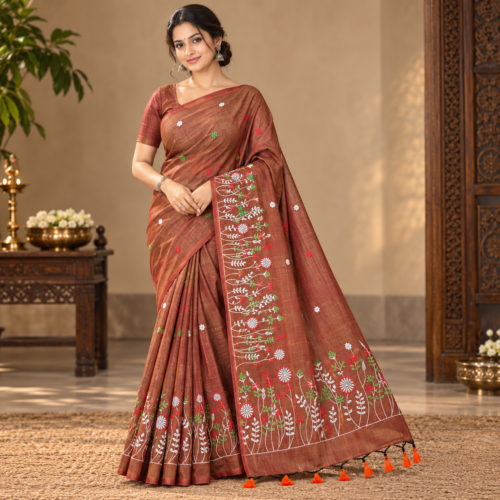 Kathi cotton with Embroidery design