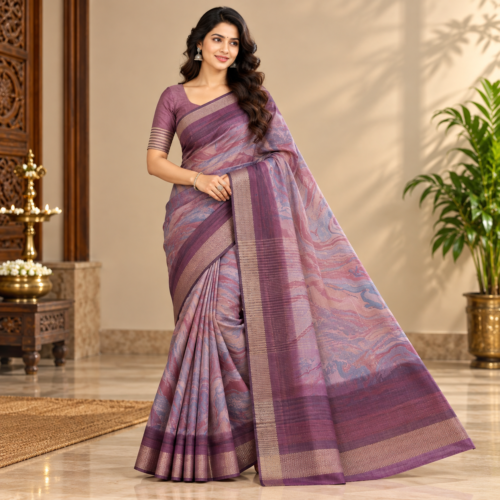 ChatGPT Image Sep 28, 2026, 01_00_51 PM Cotton saree with marble design