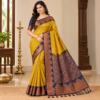 Elegant Mustard Silk Saree Portrait Soft silk