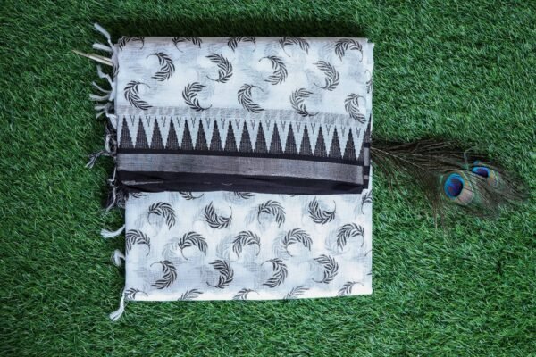 Black and white saree with design 5