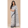 Black and white saree with design 3