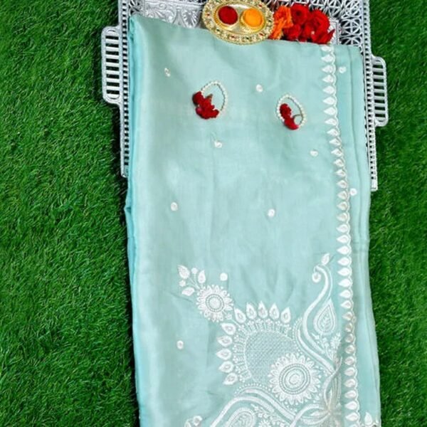Silk with Embrodiery design
