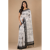 Black and white saree with design 7