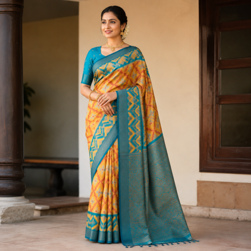 Pochampally semi soft silk