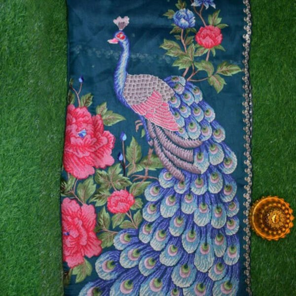 saree_4k_3840x3840 (1) Pure Tissue Silk Peacock Design