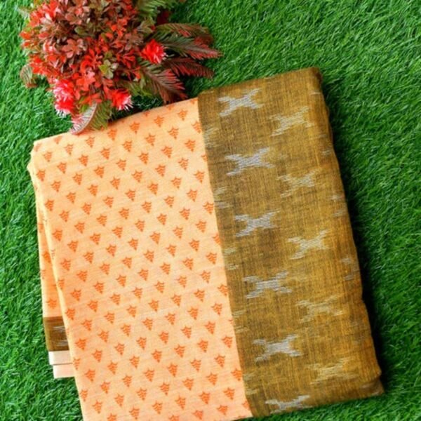saree_4k_3840x3840_5 Linen cotton ikket blouse